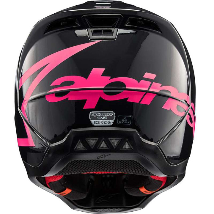 Casque moto cross Alpinestars S-M5 CORP Black/Pink