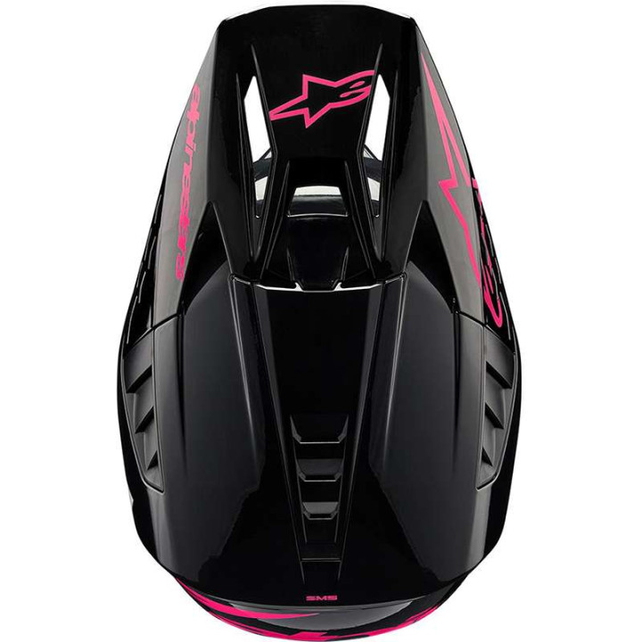 Casque moto cross Alpinestars S-M5 CORP Black/Pink