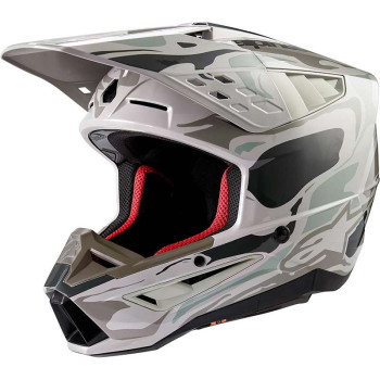 Casque moto cross Alpinestars S-M5 MINERAL Gray/Green
