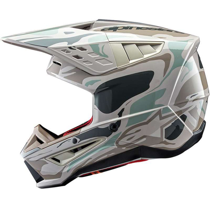 Casque moto cross Alpinestars S-M5 MINERAL Gray/Green