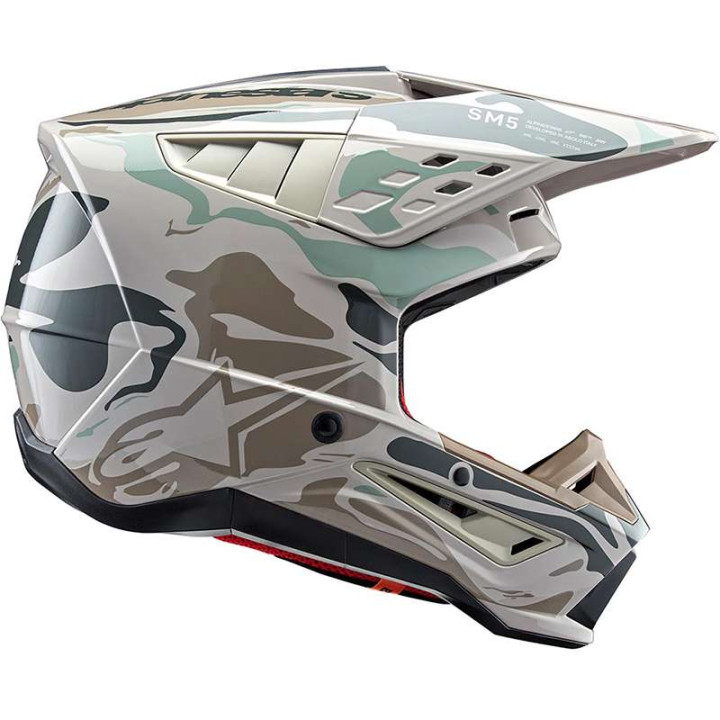 Casque moto cross Alpinestars S-M5 MINERAL Gray/Green
