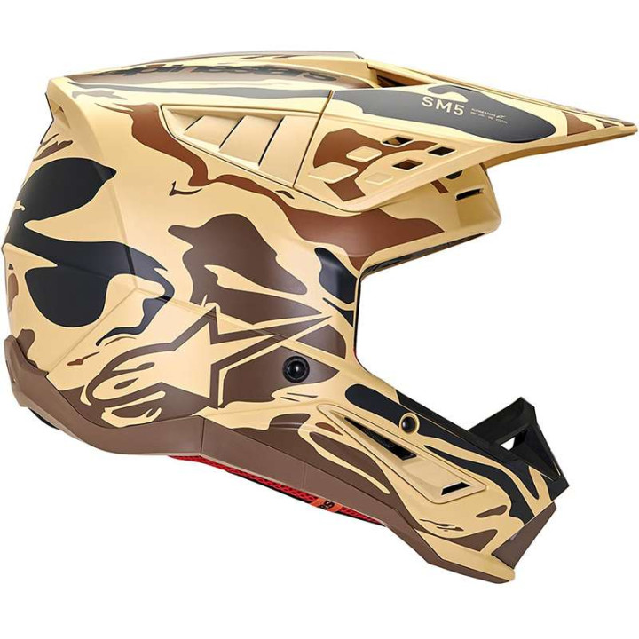 Casque moto cross Alpinestars S-M5 MINERAL Dark Brown