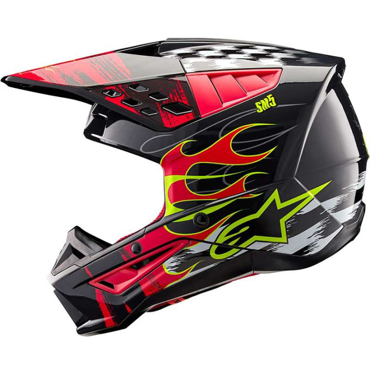 Casque moto cross Alpinestars S-M5 RASH Dark Gray/Red