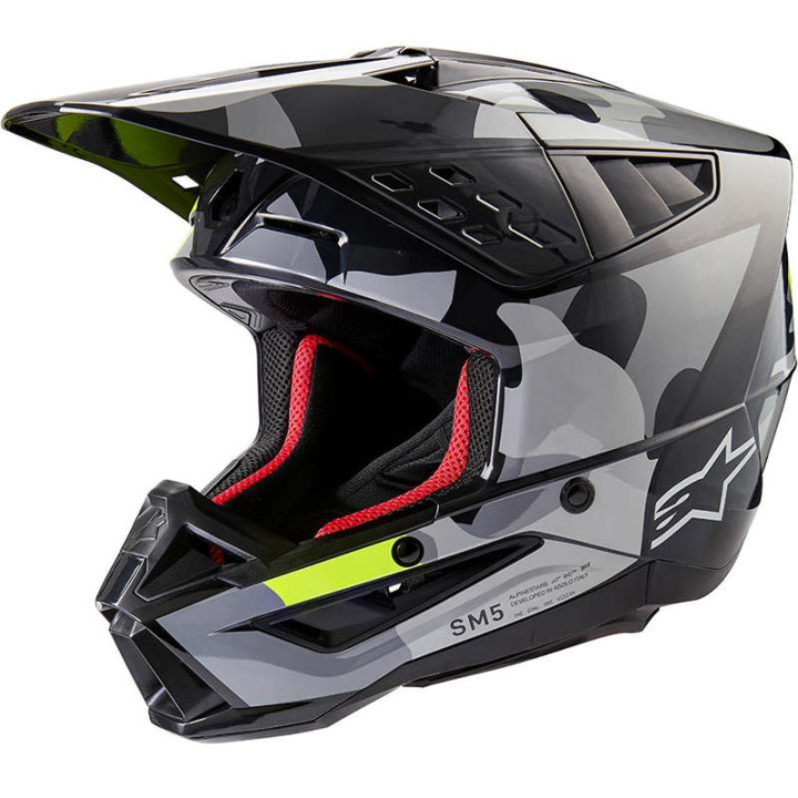 Casque moto cross Alpinestars S-M5 ROVER 2 Black/Grey/Yellow Fluo