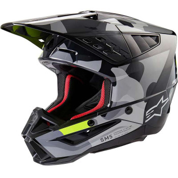 Casque moto cross Alpinestars S-M5 ROVER 2 Black/Grey/Yellow Fluo