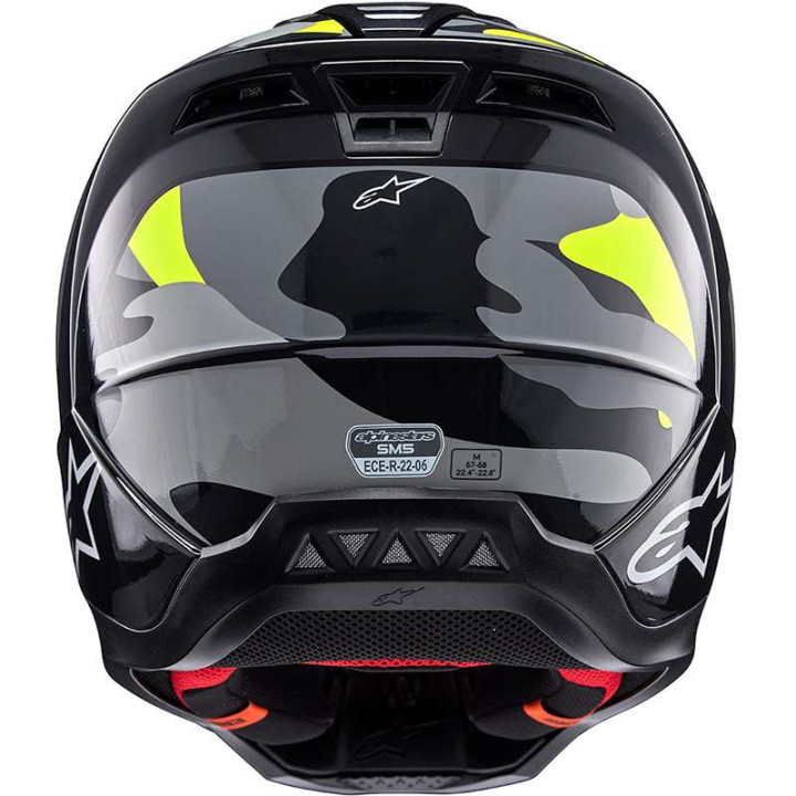 Casque moto cross Alpinestars S-M5 ROVER 2 Black/Grey/Yellow Fluo