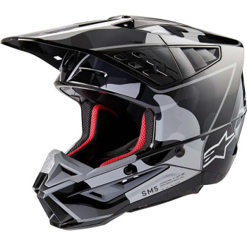 Casque moto cross Alpinestars S-M5 ROVER 2 Black/Silver