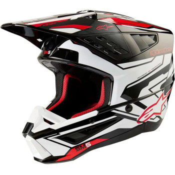 Casque moto cross Alpinestars S-M5 ACTION 2 Black/White/Red