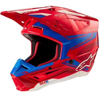 Casque moto cross Alpinestars S-M5 ACTION 2 Red/Blue