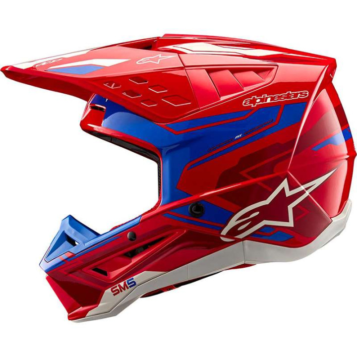 Casque moto cross Alpinestars S-M5 ACTION 2 Red/Blue