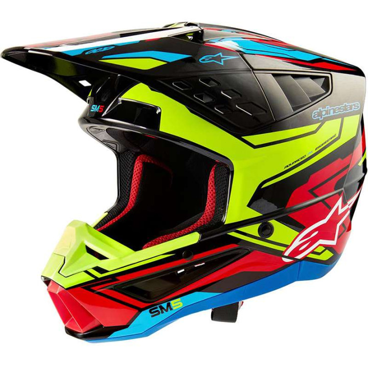 Casque moto cross Alpinestars S-M5 ACTION 2 Black/Red/Yellow