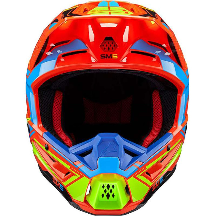 Casque moto cross Alpinestars S-M5 ACTION 2 Orange/Blue/Yellow
