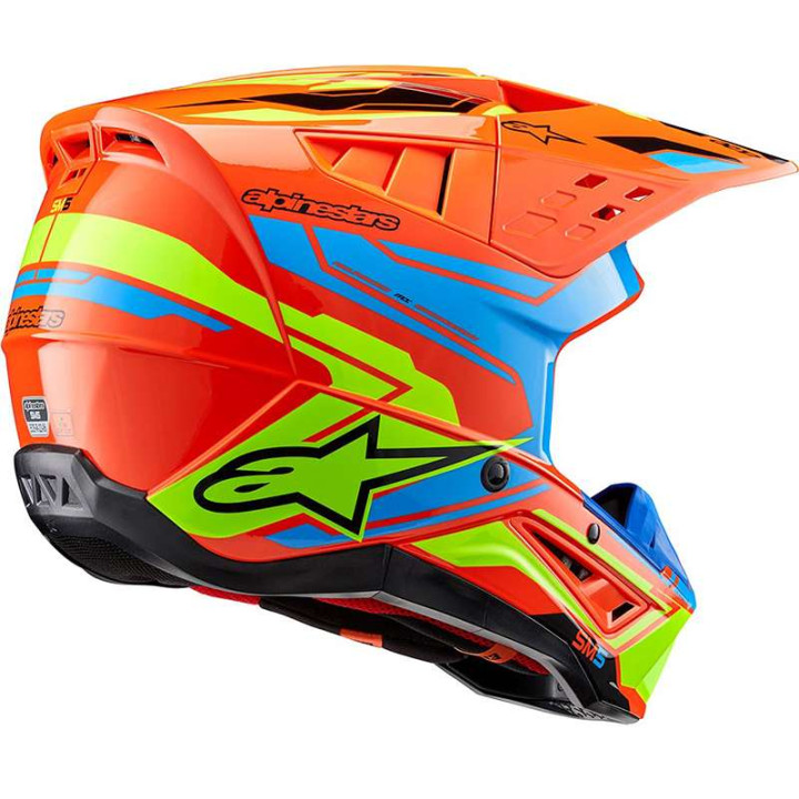 Casque moto cross Alpinestars S-M5 ACTION 2 Orange/Blue/Yellow