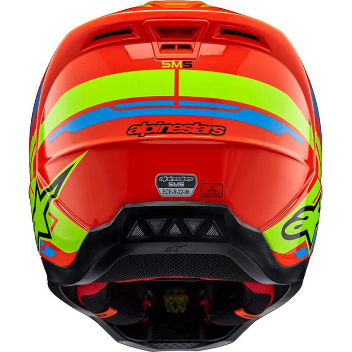 Casque moto cross Alpinestars S-M5 ACTION 2 Orange/Blue/Yellow