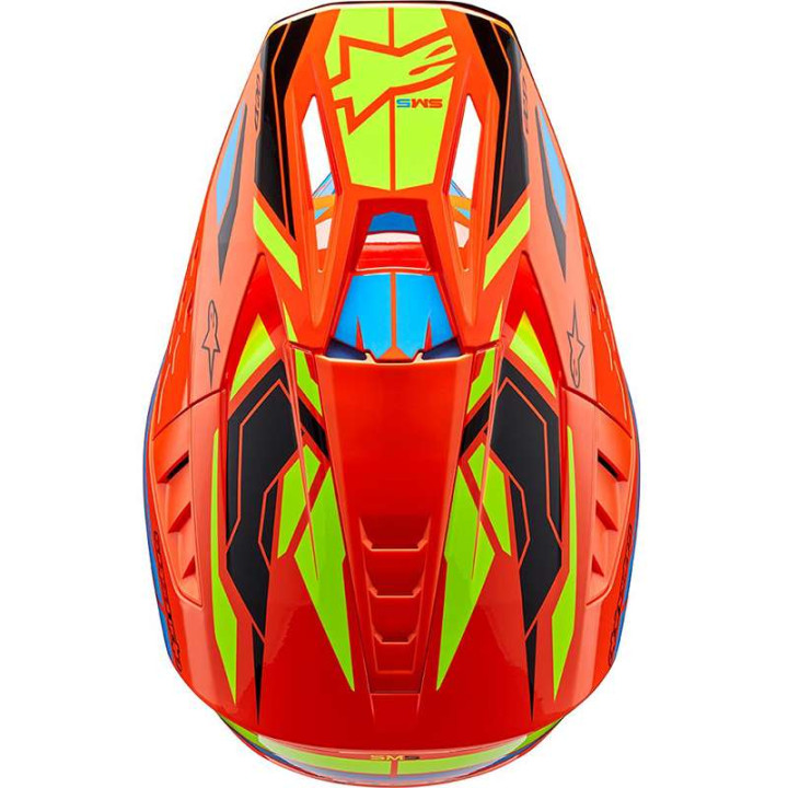 Casque moto cross Alpinestars S-M5 ACTION 2 Orange/Blue/Yellow