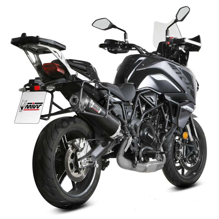 Mivv-approved OVAL Classic Carbon muffler (E.012.LEC) BENELLI TRK 702/X