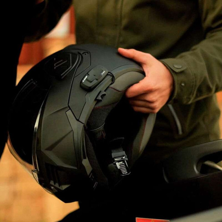 Casque moto LS2 FF906 ADVANT SOLID MATT BLACK 22.06 + Intercom LS2 Cardo 4X