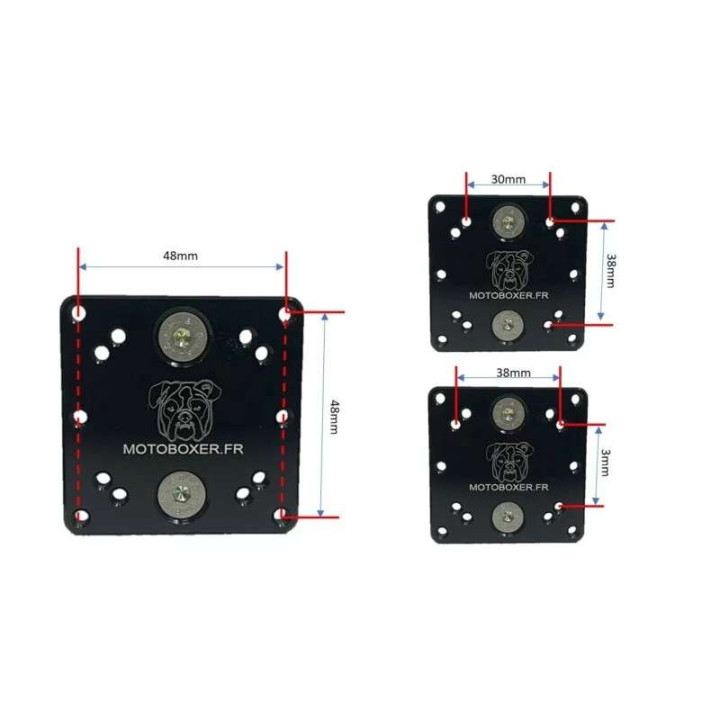 Support alu déporté barre 12mm pour GPS/téléphone/tablette