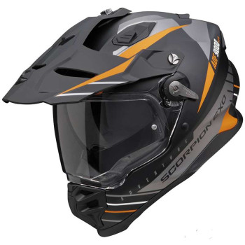 Scorpion ADF-9000 AIR FEAT motorcycle helmet BLACK MAT/ORANGE/GREY