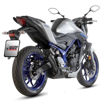 Silencieux homologué Mivv DOUBLE GUN Inox noir (Y.055.LDGB) YAMAHA MT-03