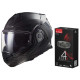 LS2 FF901 ADVANT X CARBON BLACK 22.06 motorcycle helmet + LS2 Cardo 4X intercom