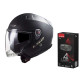 Casque moto LS2 OF603 INFINITY II SOLID Noir mat 22.06 + Intercom LS2 Cardo 4X