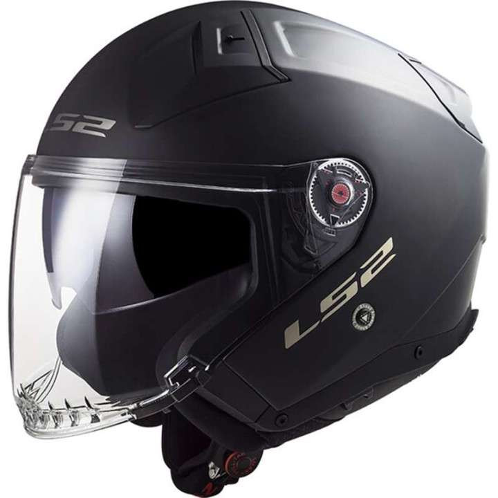 Casque moto LS2 OF603 INFINITY II SOLID Noir mat 22.06 + Intercom LS2 Cardo 4X