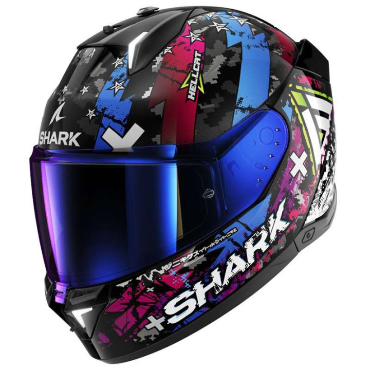 Shark SKWAL i3 HELLCAT motorcycle helmet Black/Chrome/Blue