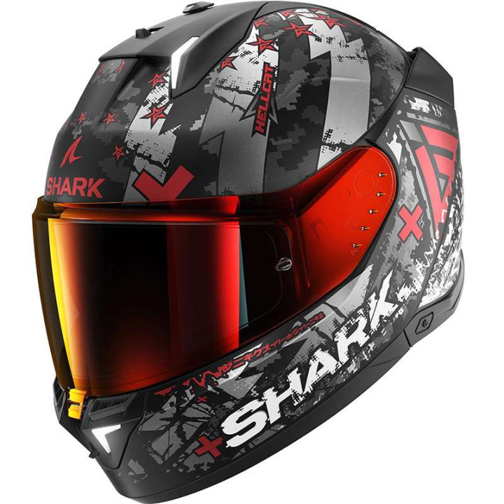 Shark SKWAL i3 HELLCAT motorcycle helmet Black/Chrome/Red