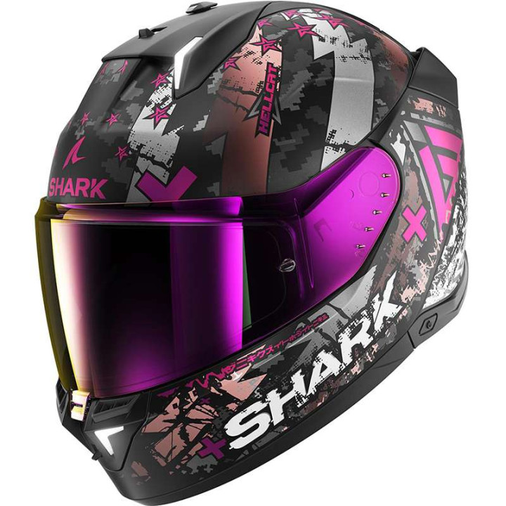 Shark SKWAL i3 HELLCAT motorcycle helmet Black/Chrome/Purple
