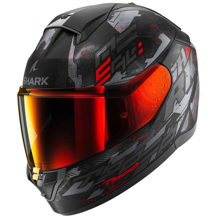 Casque moto Shark RIDILL 2 MOLOKAI Noir mat/Anthracite/Rouge
