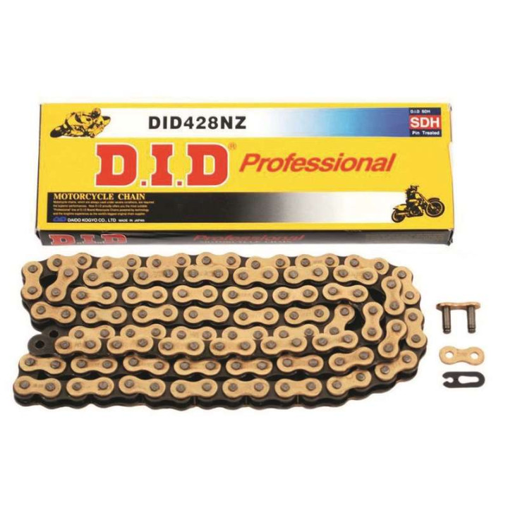 DID 428NZ Gold/Black 110 link transmission chain (clip)