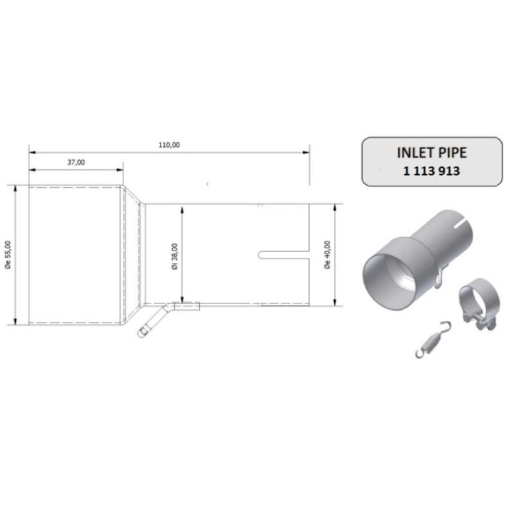 Raccord Mivv Inox (00.73.KU.00003) 55-38 mm