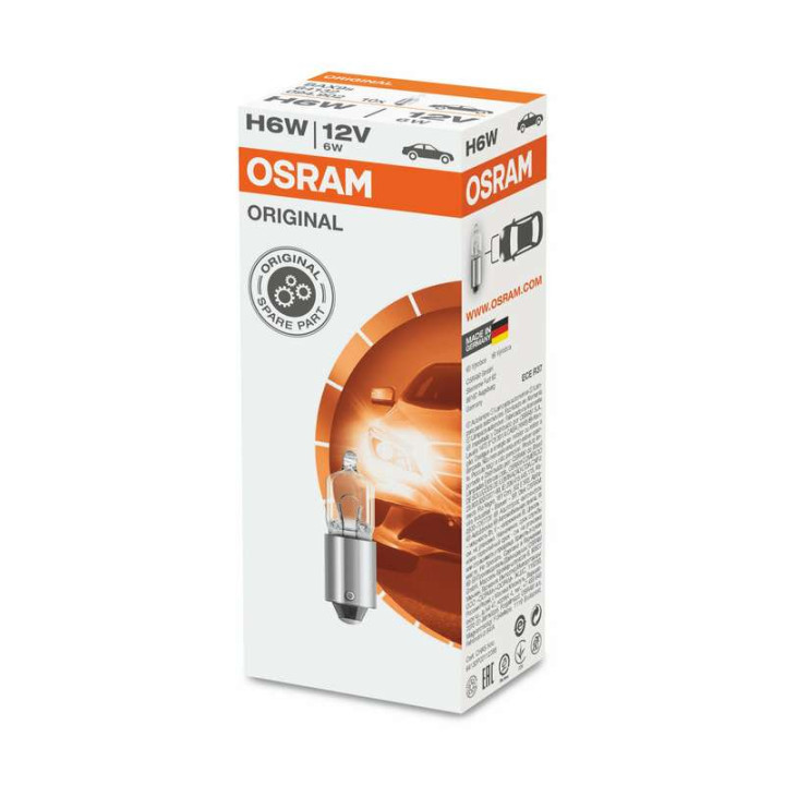 Ampoule plaque minéralogique OSRAM H6W BAX9S