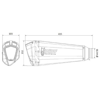 Silencieux de rechange droit Mivv DELTA RACE Inox noir (00.73.KU.001.SDRB)