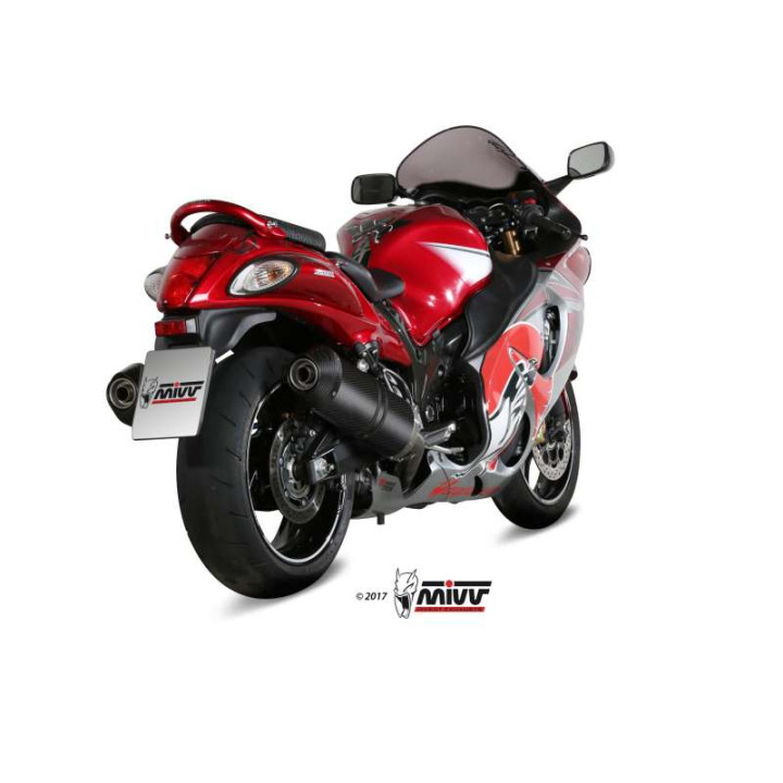 Silencieux homologués (x2) Mivv OVAL Carbone (S.052.LEC) Suzuki GSX-1340R Hayabusa 08-17
