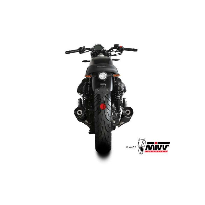 Silencieux (x2) Mivv HR-1 Inox noir (M.014.LH1BA) Moto Guzzi V7 Stone 21-
