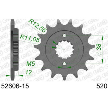 Pignon AFAM 15 dents pas 520 type 52606 Ducati 750