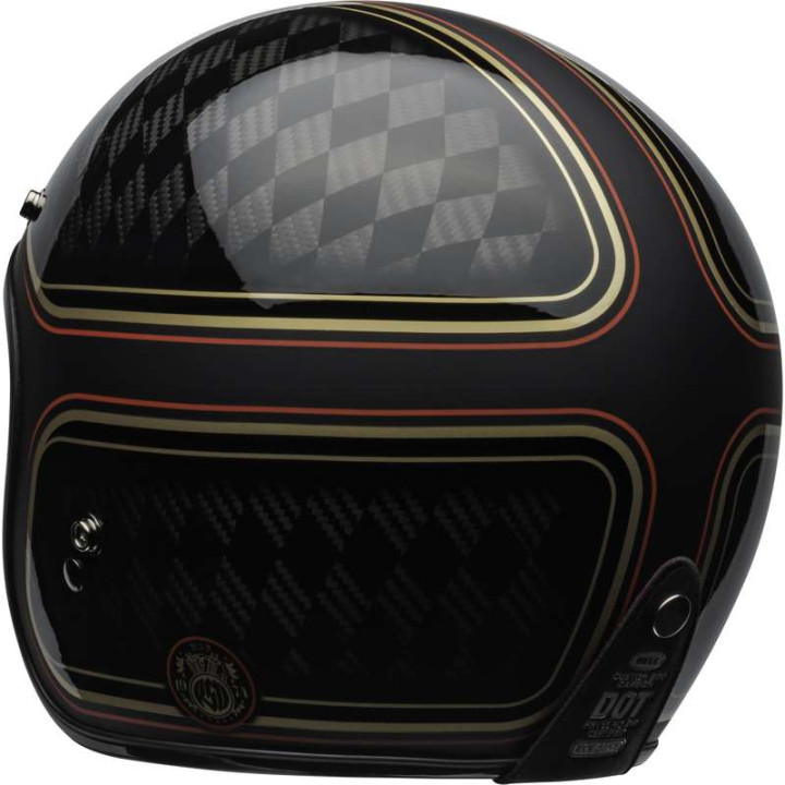 Casque moto Bell CUSTOM 500 Carbon RSD Checkmate Matte Gloss Black/Gold