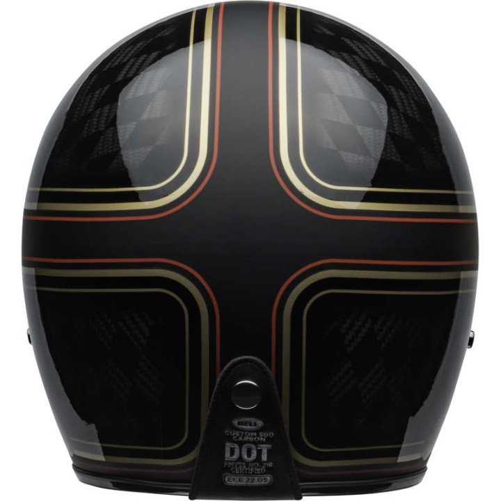 Casque moto Bell CUSTOM 500 Carbon RSD Checkmate Matte Gloss Black/Gold