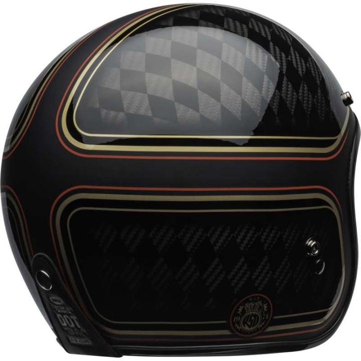 Casque moto Bell CUSTOM 500 Carbon RSD Checkmate Matte Gloss Black/Gold