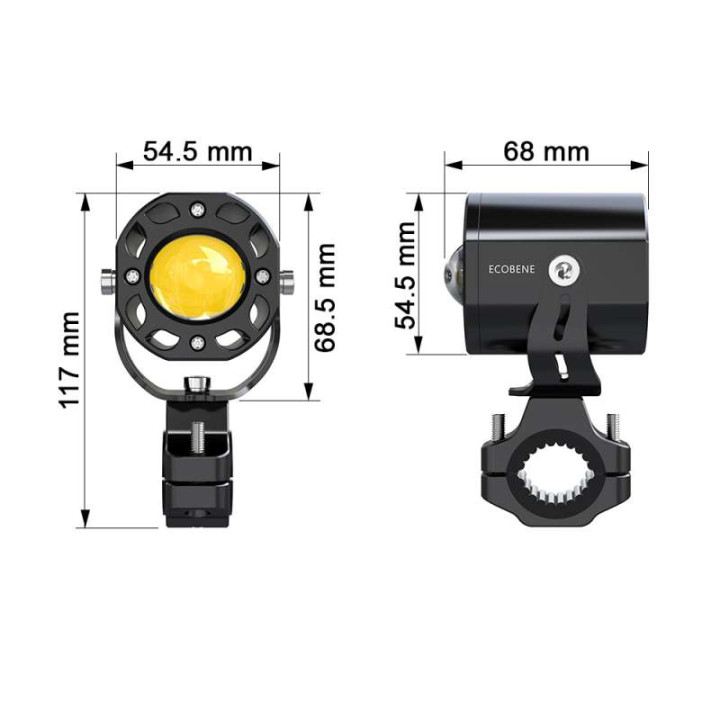 Feux additionnels moto leds ECOBENE 2x25w (PLA8000)