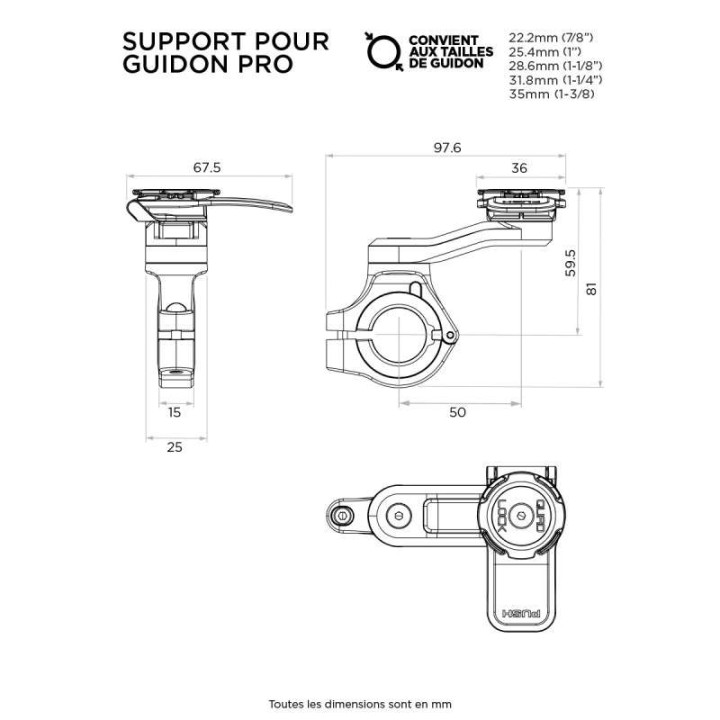 Support moto Quad Lock PRO CHROME