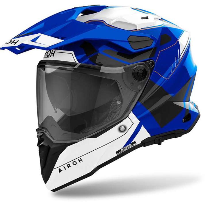 Casque moto adventure Airoh 2026 Commander 2 Reveal - Bleu Vert