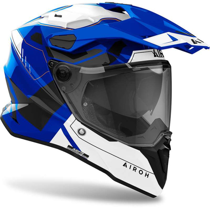 Casque moto adventure Airoh 2026 Commander 2 Reveal - Bleu Vert