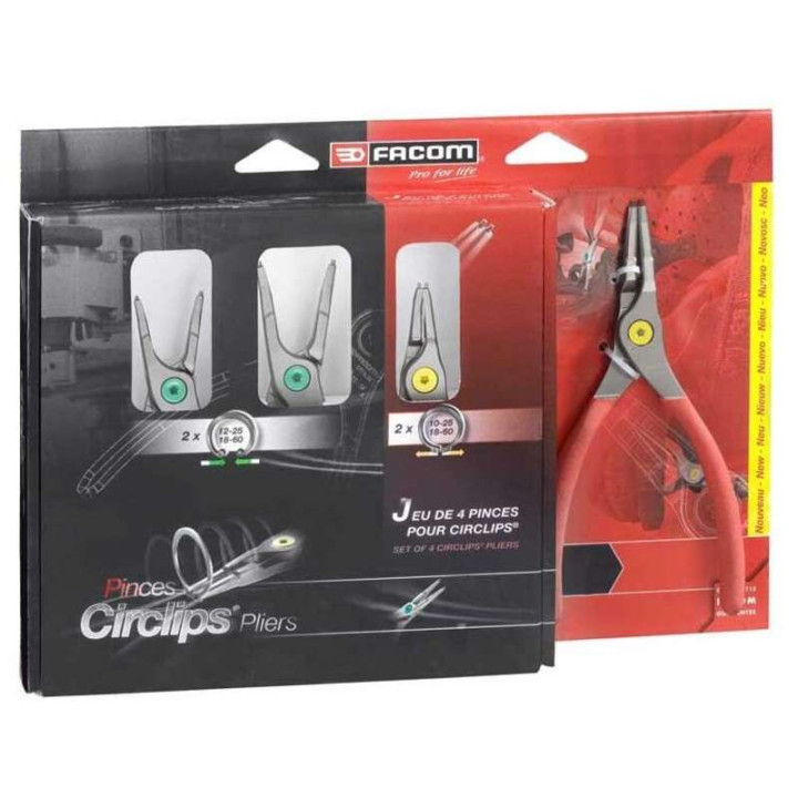 Set of 4 FACOM circlip pliers