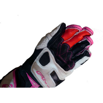 Gants moto racing Five RFX1 WOMAN Blanc/Rose taille L Gants moto racing Five RFX1 WOMAN Blanc/Rose taille L