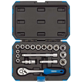Draper socket and ratchet set 3/8 metric and inch (18 pcs)
