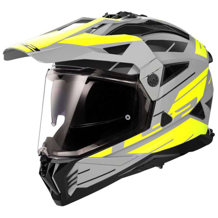 Casque moto LS2 PIONEER II MX702 NAMIB Gris/Jaune