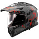Casque moto LS2 PIONEER II MX702 CRAZY Noir mat/Gris/Rouge